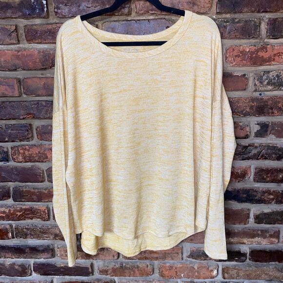 Time and Tru Yellow Static Lightweight Knit Top Women's Size XL - Picture 1 of 6